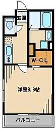 サンライズ蒲生 1Kの間取図画像