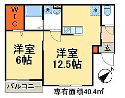 オリオン3 1LDKの間取図画像