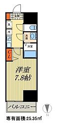 Raffistar大師前イースト 1Kの間取図画像