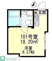 クレール堀切 1Kの間取図画像