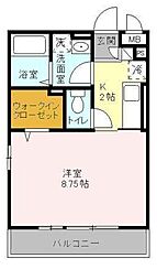 ディアコートLakeTown 1Kの間取図画像