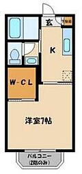 クレセントA 1Kの間取図画像