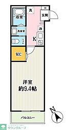キャメル越谷3 1Kの間取図画像