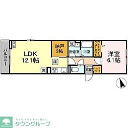 Nagaya Gate Site 1LDKの間取図画像