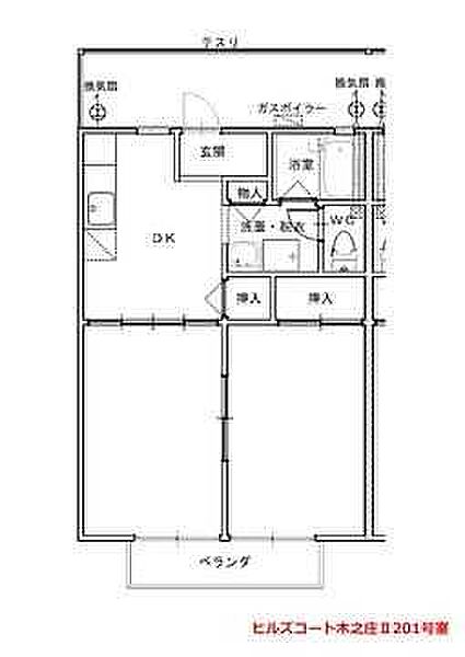 ヒルズコート木之庄II ｜広島県福山市木之庄町5丁目(賃貸アパート2DK・1階・42.23㎡)の写真 その4