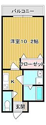 ラ・メール春日弐番館 1Kの間取図画像