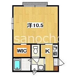 パティオ観音 1Kの間取図画像