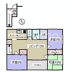 グランピアコーポI 3LDKの間取図画像