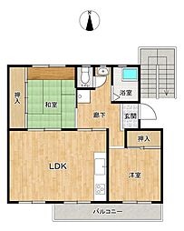 UR都市機構金山団地51棟 3LDKの間取図画像