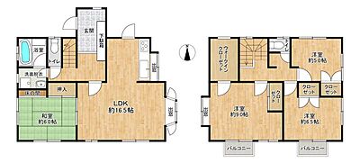 間取り：各居室収納があり、WICもあるためお部屋を広くご利用頂けます♪