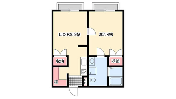 K・HOUSE ｜兵庫県姫路市書写台(賃貸アパート1LDK・2階・37.26㎡)の写真 その2