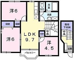 シャン・ドール生駒B棟 3LDKの間取図画像