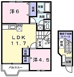 グレイスフルフィールド2 2LDKの間取図画像