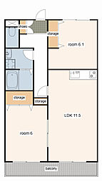 間取図画像 2LDK