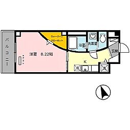 ヴィンチェロ 1Kの間取図画像