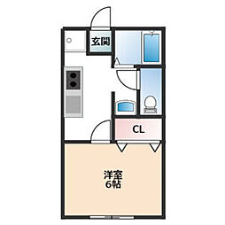 グリーンハイツ 1Kの間取図画像