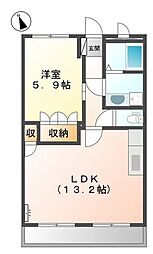 アベニール・細江 1LDKの間取図画像