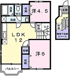 パークサイド2 2LDKの間取図画像