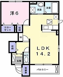セレーノ・K2 1LDKの間取図画像