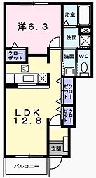 エクセルシアC棟 1LDKの間取図画像