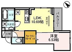 ボナールゲート 1LDKの間取図画像