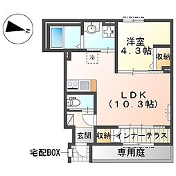 リファインド レジデンス 1LDKの間取図画像