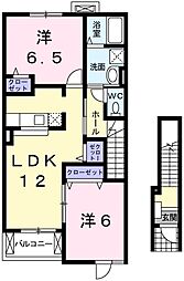 クレメント・M2 2LDKの間取図画像