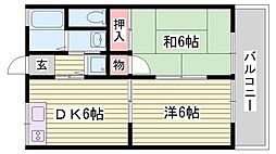 ハイツフローラ 2DKの間取図画像