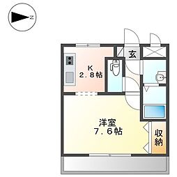 グランチェスタ・イースト 1Kの間取図画像