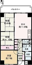 アルコラカーサ佃町2 3Kの間取図画像