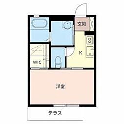 シャーメゾンタオ 1Kの間取図画像