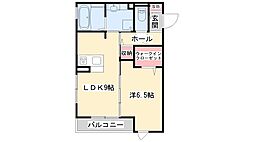 プリムローズ・佳音 1LDKの間取図画像