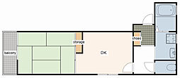 ドルミ西村 1DKの間取図画像