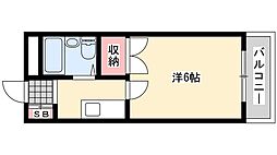 グランドコーポKS 1Kの間取図画像
