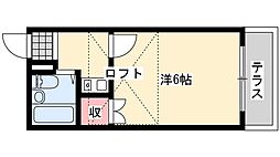 ジョイパレス新在家 1Kの間取図画像