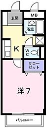 ウインズ長池 1Kの間取図画像