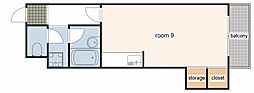 レジデンス西庄 ワンルームの間取図画像