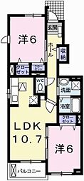 ヒロコテージ 2LDKの間取図画像
