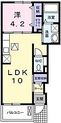 ヒロノハルカスB 1LDKの間取図画像