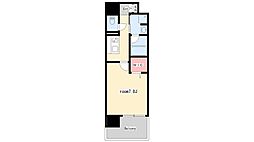 クロスフロント十二所線 1Kの間取図画像