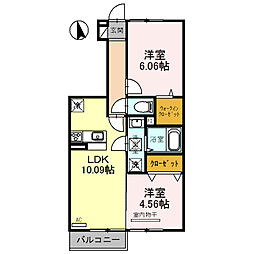 サンロイヤル 2LDKの間取図画像