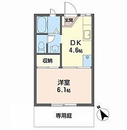 セフィラ北平野 1DKの間取図画像