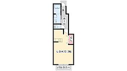 ソレアード ワンルームの間取図画像