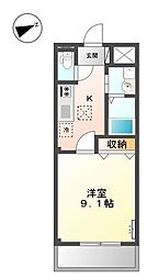 アルティア 1Kの間取図画像
