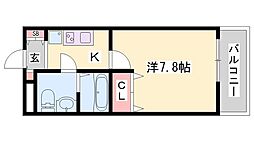 アパート 1Kの間取図画像