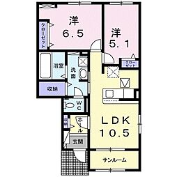 パルグランデ2 2LDKの間取図画像