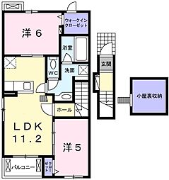 プロムナード壱番館 2LDKの間取図画像