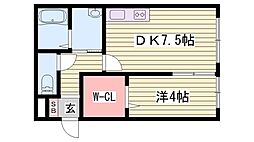 ララしらはま 1DKの間取図画像