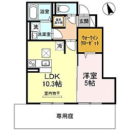 リナコート 1LDKの間取図画像