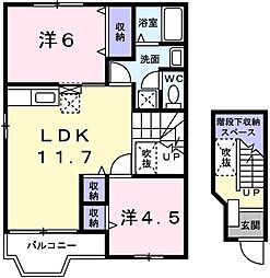 アヴェニール21 2LDKの間取図画像